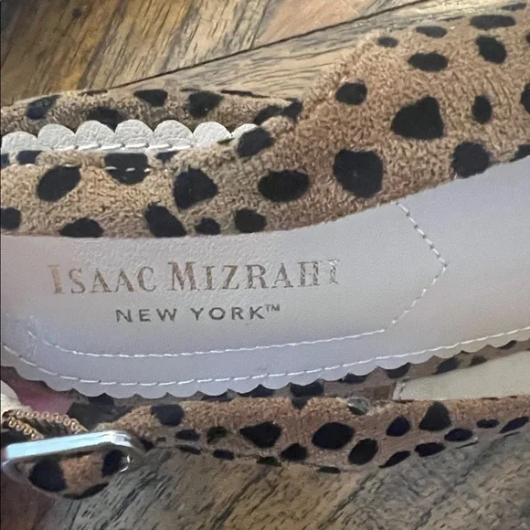 Isaac Mizrahi Brown/Black Leopard Print Kitten Heel Sling-backs, size 9.5 - Picture 2 of 8
